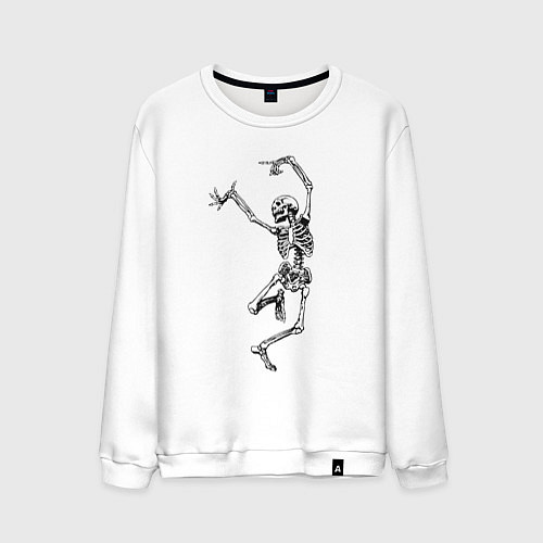 Мужской свитшот Скелет и балет / Белый – фото 1