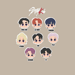 Свитшот хлопковый мужской Stray Kids Chibi, цвет: миндальный — фото 2