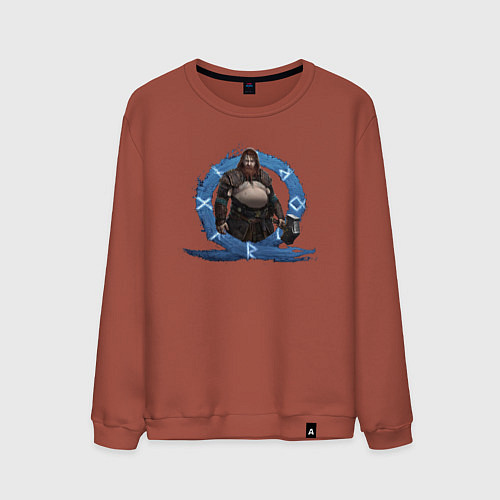 Мужской свитшот Тор GoW Ragnarok / Кирпичный – фото 1