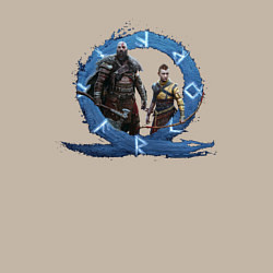 Свитшот хлопковый мужской Сын и отец GoW Ragnarok, цвет: миндальный — фото 2