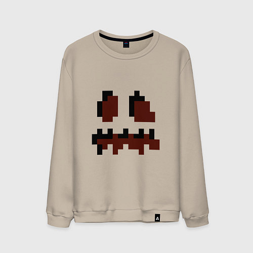 Мужской свитшот Лицо тыквы - Хеллоуин - Майнкрафт / Миндальный – фото 1