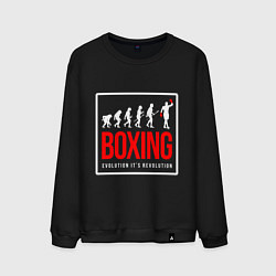 Свитшот хлопковый мужской Boxing evolution its revolution, цвет: черный