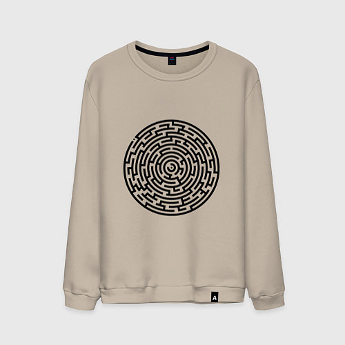 Мужской свитшот Лабиринт - найди выход / Миндальный – фото 1