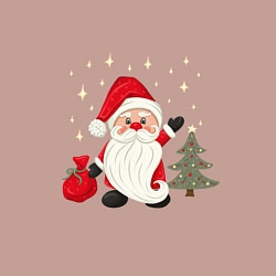 Свитшот хлопковый мужской Дед Мороз с подарками Новый год, цвет: пыльно-розовый — фото 2