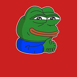 Свитшот хлопковый мужской Лягушонок Пепе хитрый, цвет: красный — фото 2