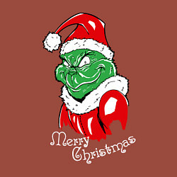 Свитшот хлопковый мужской Merry Christmas, Santa Claus Grinch, цвет: кирпичный — фото 2
