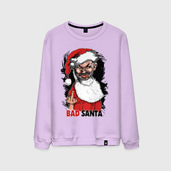 Свитшот хлопковый мужской Bad Santa, fuck you, цвет: лаванда