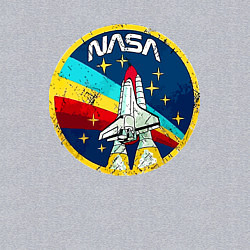 Свитшот хлопковый мужской NASA - emblem - USA, цвет: меланж — фото 2