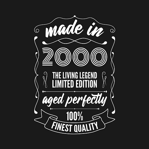 Мужской свитшот Made in 2000 retro old school / Черный – фото 3