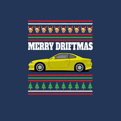 Свитшот хлопковый мужской Merry Driftmas Nissan Silvia S15 Ugly Sweater, цвет: тёмно-синий — фото 2