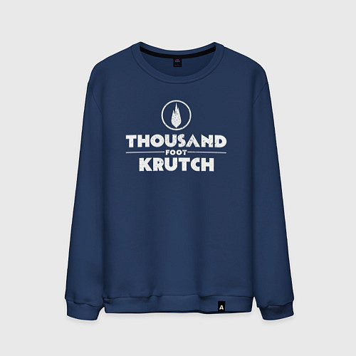 Мужской свитшот Thousand Foot Krutch белое лого / Тёмно-синий – фото 1