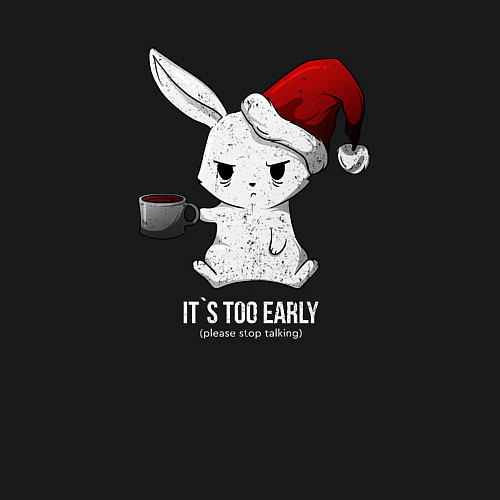 Мужской свитшот Bunny its too early / Черный – фото 3