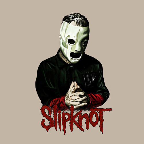Мужской свитшот Slipknot mask / Миндальный – фото 3
