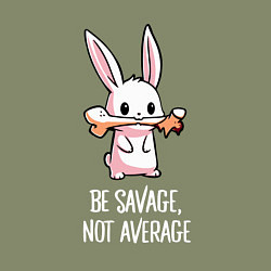 Свитшот хлопковый мужской Be savage, not average, цвет: авокадо — фото 2