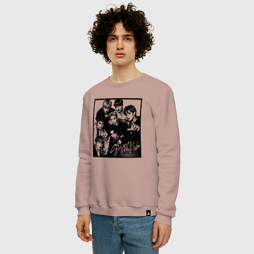 Мужской свитшот Stray Kids Halftone Art / Пыльно-розовый – фото 3