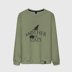 Свитшот хлопковый мужской Мать котов, цвет: авокадо