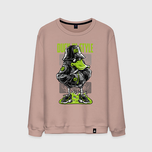 Мужской свитшот Стильная утка / Пыльно-розовый – фото 1