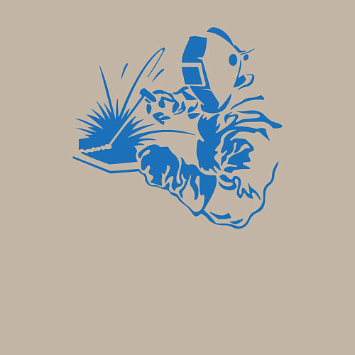 Мужской свитшот Силуэт сварщика / Миндальный – фото 3