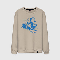 Свитшот хлопковый мужской Силуэт сварщика, цвет: миндальный