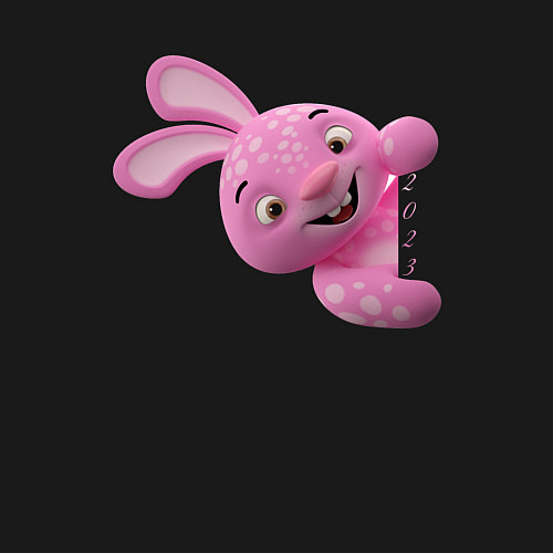 Мужской свитшот Год синего кролика, милашка / Черный – фото 3