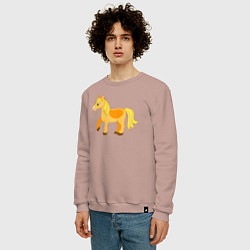 Свитшот хлопковый мужской Золотая лошадка, цвет: пыльно-розовый — фото 2