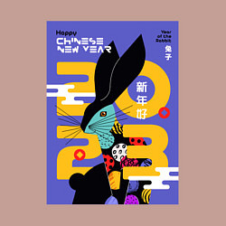 Свитшот хлопковый мужской Кролик символ 2023, цвет: пыльно-розовый — фото 2