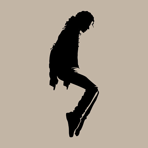 Мужской свитшот Силуэт Майкла Джексона - Minimalism / Миндальный – фото 3