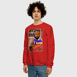 Свитшот хлопковый мужской NBA легенды Леброн Джеймс, цвет: красный — фото 2