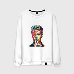 Свитшот хлопковый мужской David Bowie singer, цвет: белый