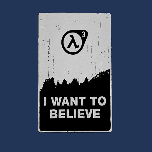 Мужской свитшот Хочу верить в HL3 / Тёмно-синий – фото 3