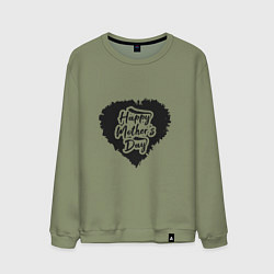 Свитшот хлопковый мужской Лого День матери, цвет: авокадо