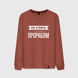 Свитшот хлопковый мужской Не спорь с лучшим прорабом, цвет: кирпичный