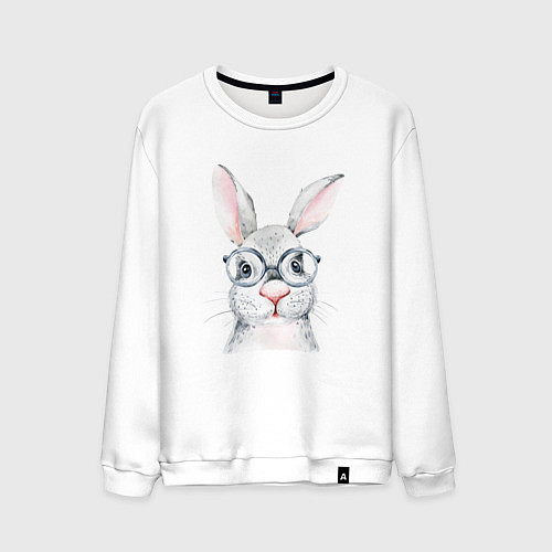 Мужской свитшот Серый кролик / Белый – фото 1