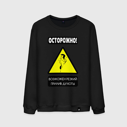 Мужской свитшот Осторожно, душнила / Черный – фото 1