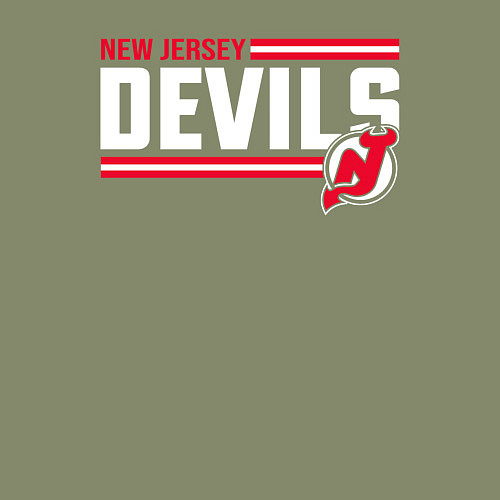 Мужской свитшот Нью - Джерси Девилз нхл / Авокадо – фото 3