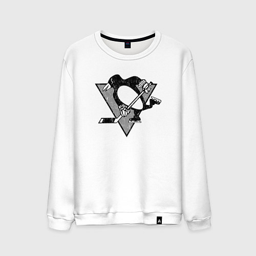 Мужской свитшот Питтсбург Пингвинз серый / Белый – фото 1