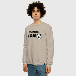Свитшот хлопковый мужской Фанат футбола надпись, цвет: миндальный — фото 2