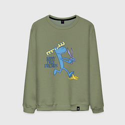 Свитшот хлопковый мужской Lumpy eyes, цвет: авокадо