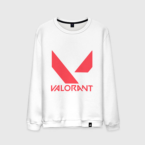 Мужской свитшот Valorant - logo / Белый – фото 1