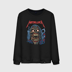 Свитшот хлопковый мужской Metallica skull, цвет: черный