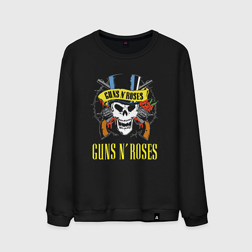 Мужской свитшот Guns n roses Skull / Черный – фото 1