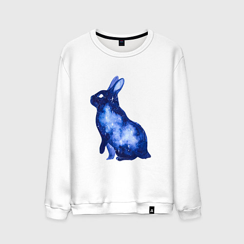 Мужской свитшот Звездный силуэт кролика / Белый – фото 1