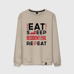 Мужской свитшот Надпись: eat sleep Resident Evil repeat