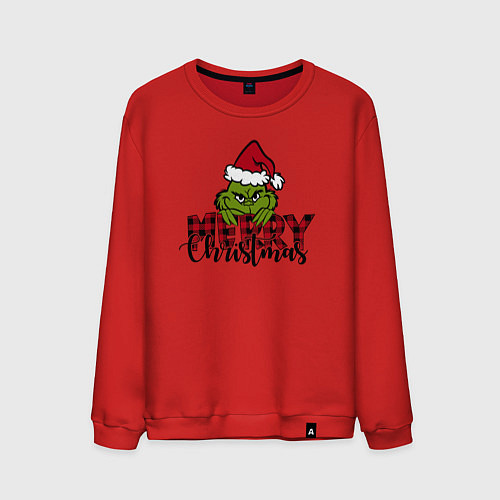 Мужской свитшот Гринч Merry Christmas / Красный – фото 1