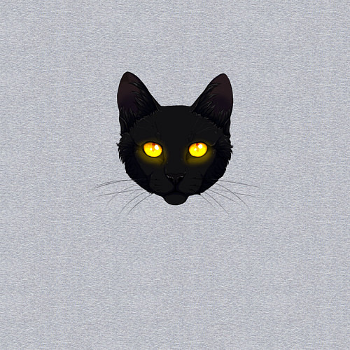 Мужской свитшот Черный кот с сияющим взглядом / Меланж – фото 3