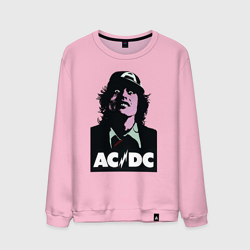 Мужской свитшот Angus young - ACDC / Светло-розовый – фото 1