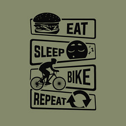 Свитшот хлопковый мужской Eat sleep bike repeat art, цвет: авокадо — фото 2