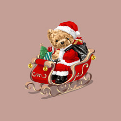 Свитшот хлопковый мужской Новогодний мишка, цвет: пыльно-розовый — фото 2