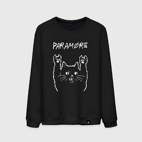 Мужской свитшот Paramore рок кот / Черный – фото 1