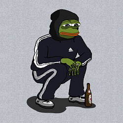 Свитшот хлопковый мужской Pepe gopnik meme, цвет: меланж — фото 2